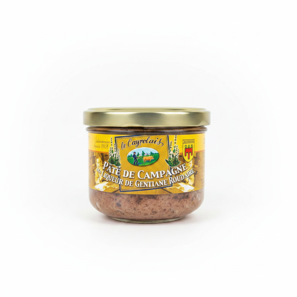 Pâté de Campagne à la Liqueur de Gentiane Roudaire - fond blanc