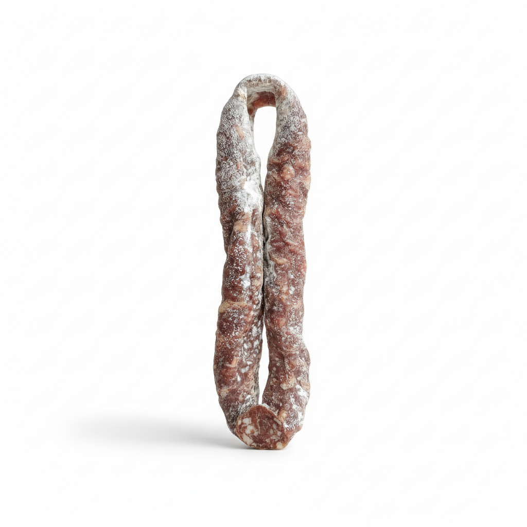 Saucisse Perche – debout sur fond blanc