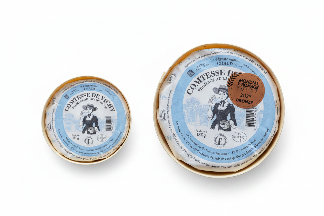 Comtesse de Vichy 180g et 350g côte à côte