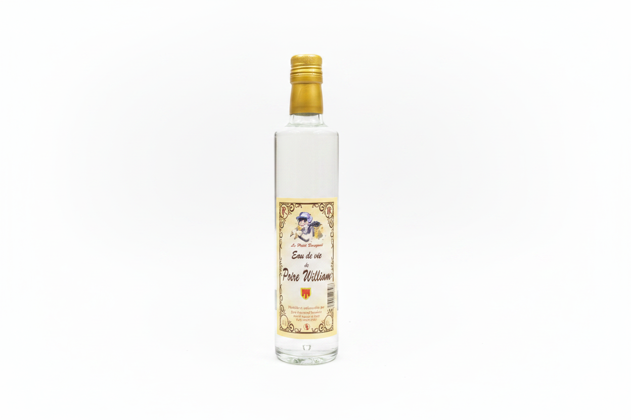 Eau de vie de Poire William – fond blanc