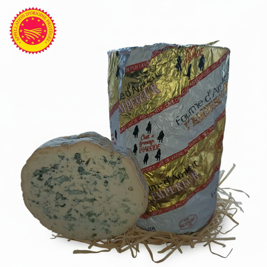 Fourme d'Ambert – logo AOP en haut à gauche