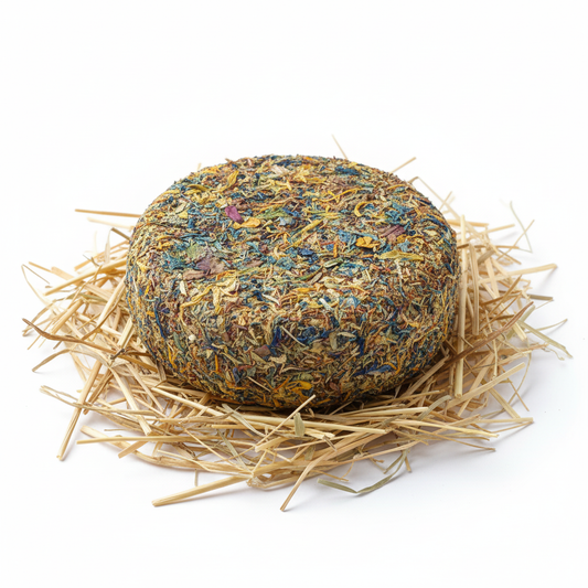 Fromage aux herbes sans emballage sur fond blanc