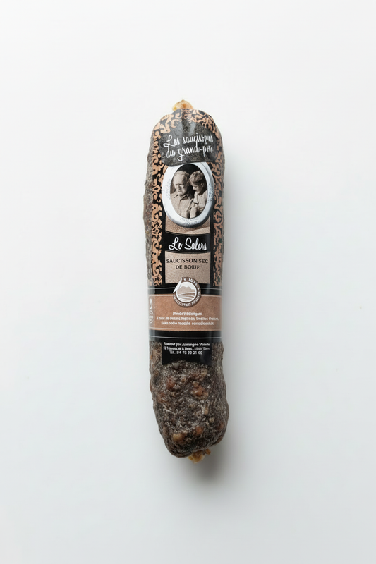 Le Salers - Saucisson Sec de Bœuf fond blanc