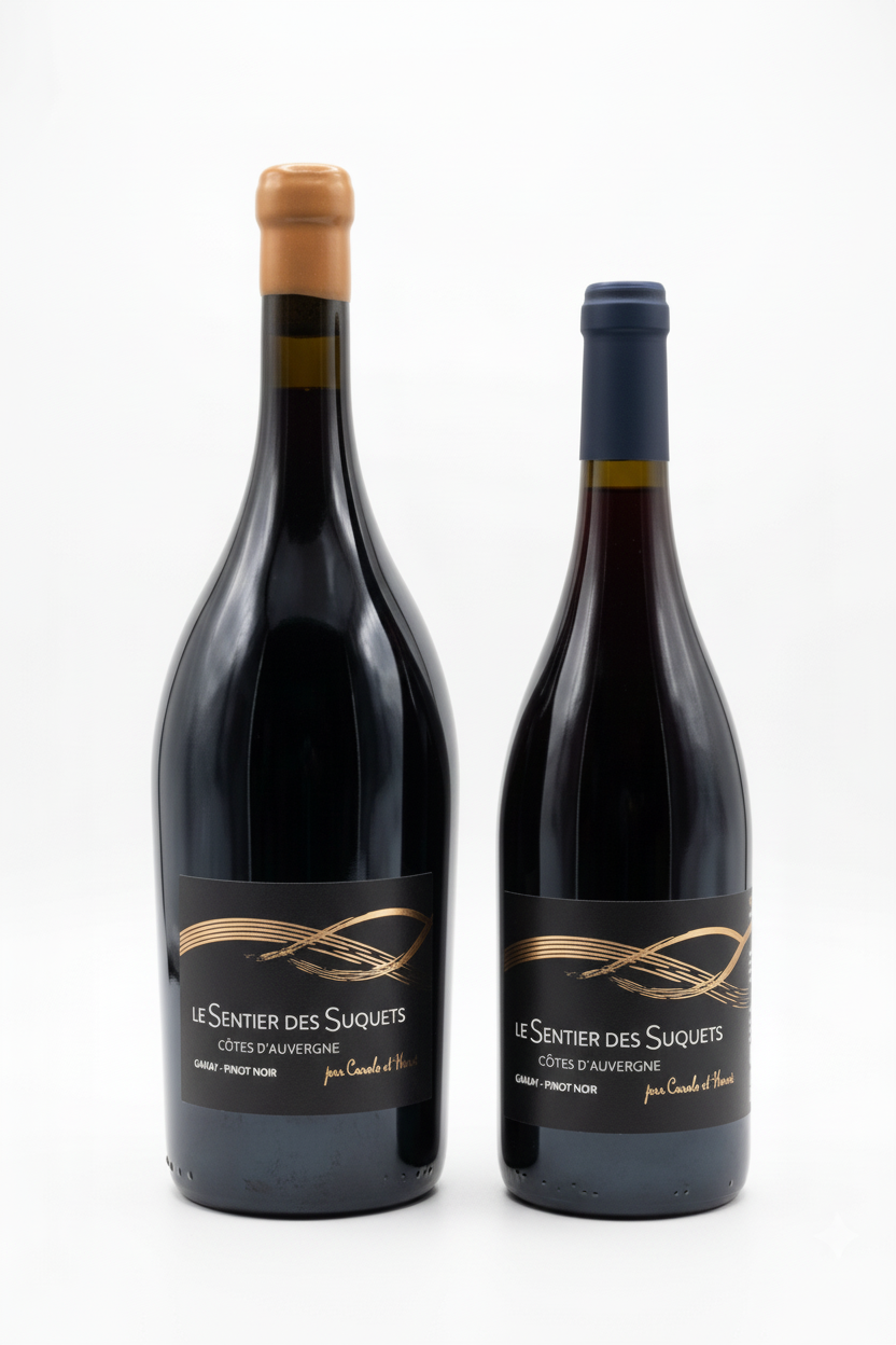 Le Sentier des Suquets - magnum et bouteille côte à côte