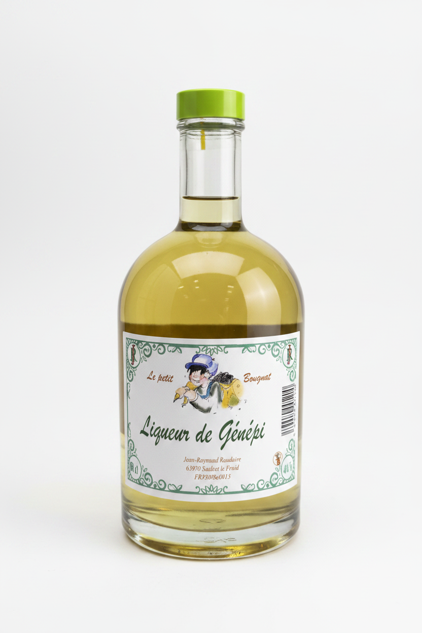 Liqueur de Génépi - fond blanc doré