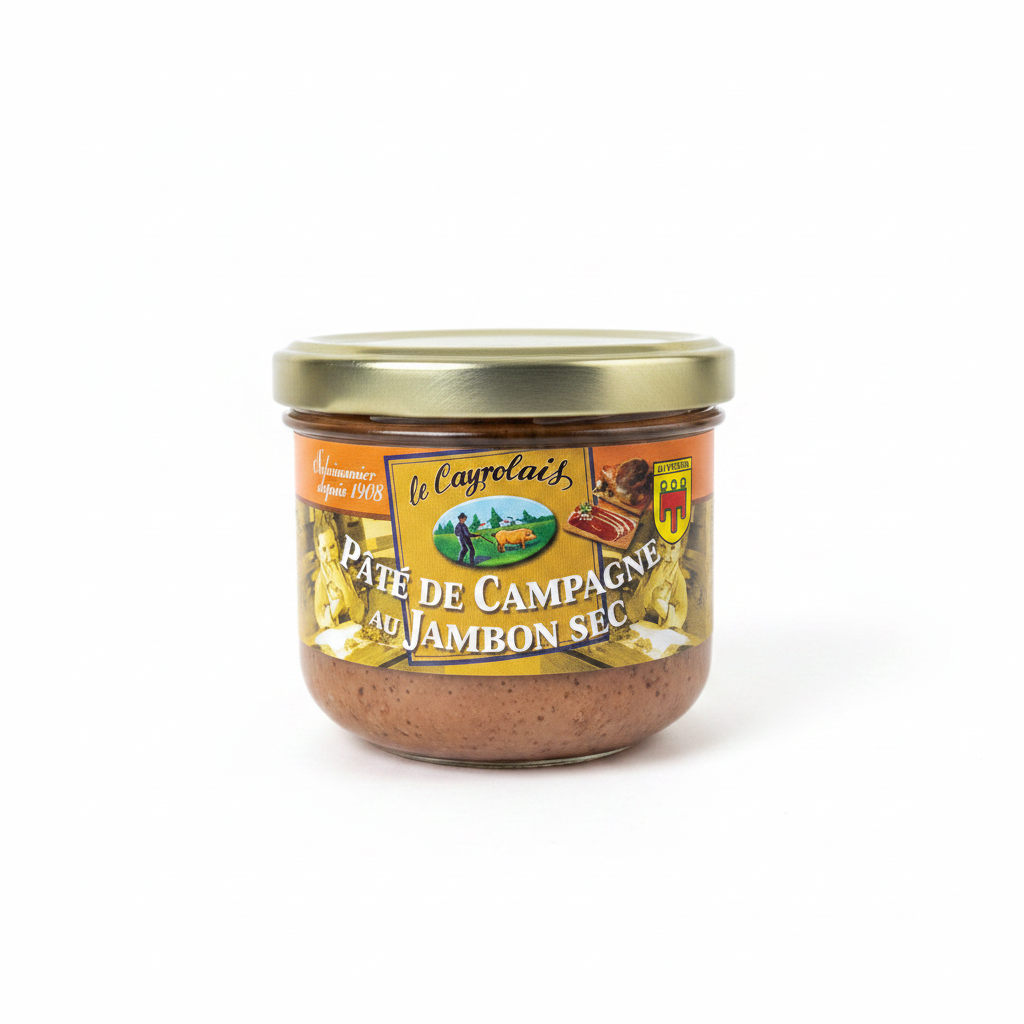 Pâté de Campagne au Jambon Sec - fond blanc