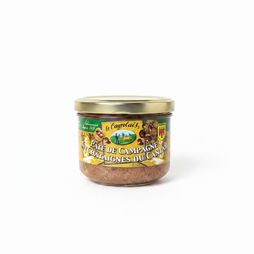 Pâté de Campagne aux Châtaignes du Cantal - fond blanc