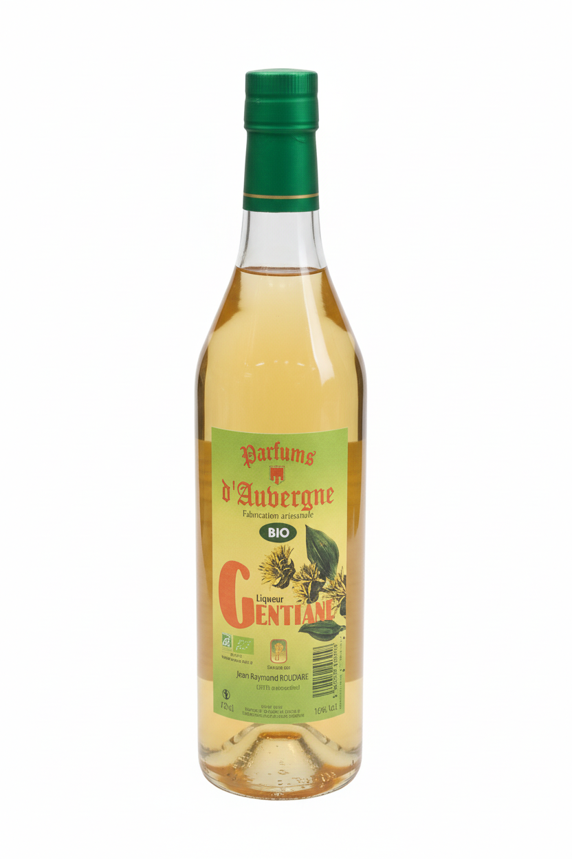 Parfums d'Auvergne Liqueur Gentiane BIO fond blanc
