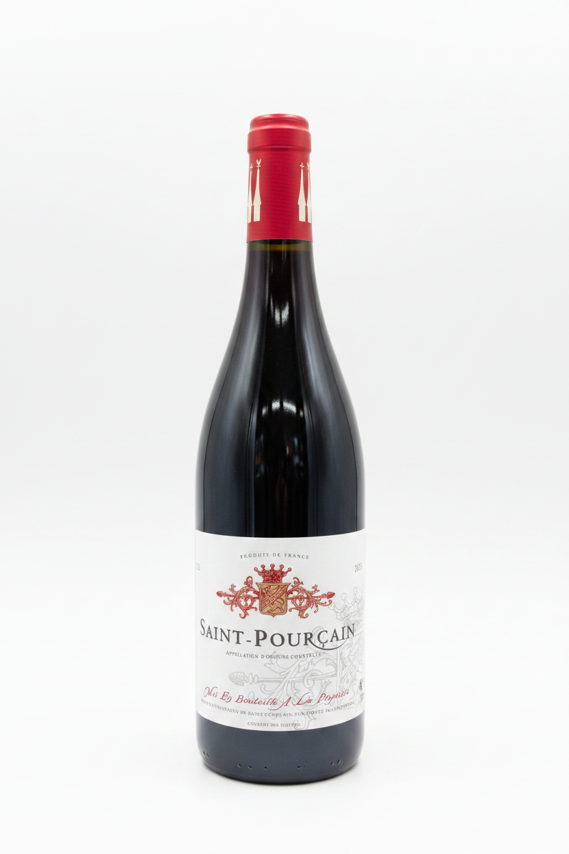 Saint-Pourçain Rouge - Bouteille centrée fond blanc